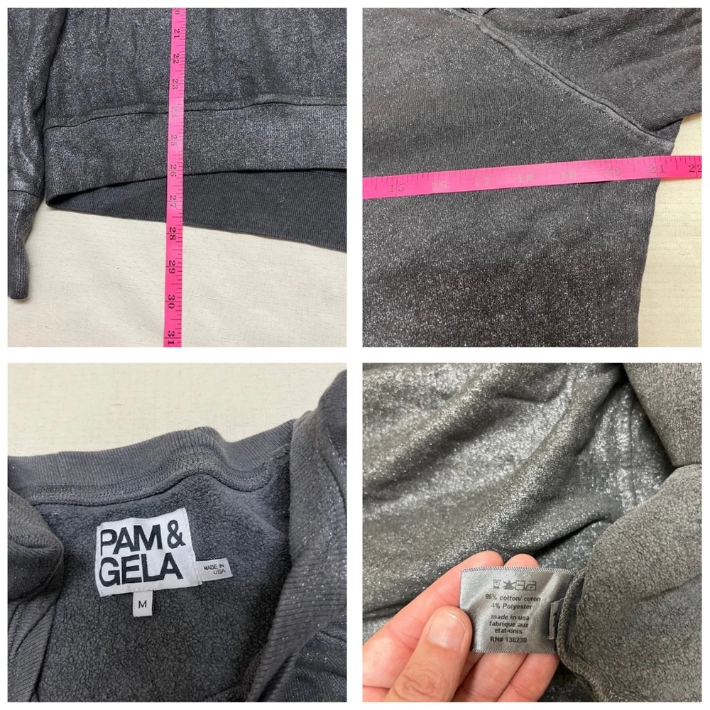 Pam & Gela M shimmery grey cold shoulder sweatshirt - Picture 5 of 12